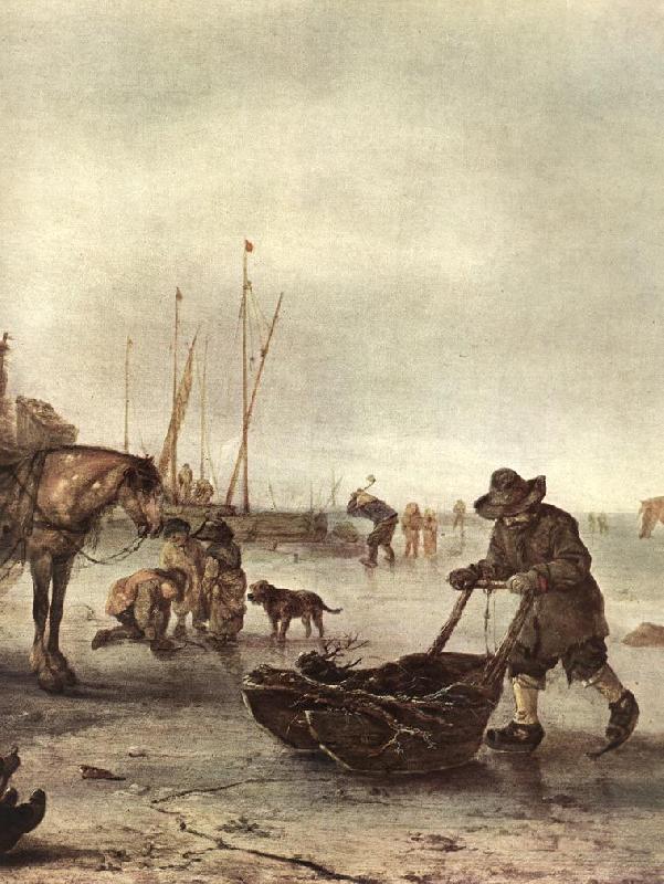 OSTADE, Isaack van Winter Landscape (detail) ag Sweden oil painting art